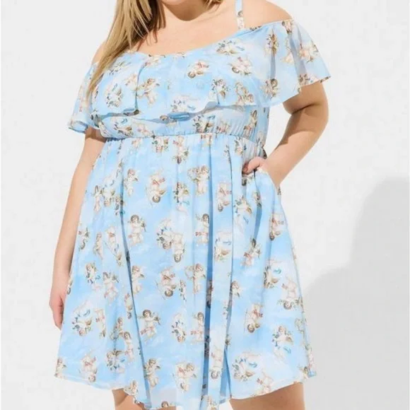 blue cherub dress The Savannah Dress in Chambray Blue Baroque 12 / Chambray Blue Baroque main image 1